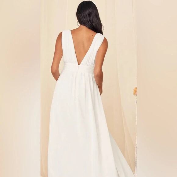 Lulus Heavenly Hues Maxi Wedding Prom Dress M White #0310 - Picture 2 of 7